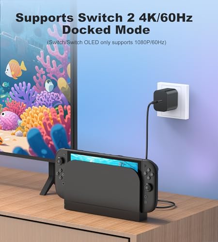 image for GammeefyPro Switch 2 Charger - 65W GaN AC Power Adapter for Nintendo S