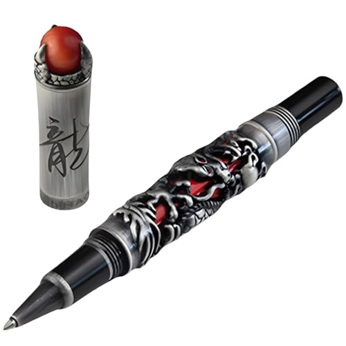 Chinese Dragon Pen, Retro Carved Luxury Fountain Pen for Business, Signing, and Writing