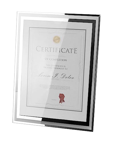 QWORK® 2 Pack A4 Glass Photo Frame Certificate Frame Freestanding or Wall Mounting for Displaying Family Photos Pictures Certificates and more (Silver) - Image 3