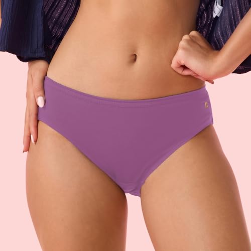 Image of Enamor Chic Cotton, All Day Comfort, Mid Waist Hipster Panty for Women - Naturally Breathable, Antimicrobial with Stain Release, Inner Elastic, Full Coverage - CH03