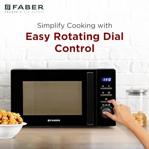 Image of Faber Instacook20 S Digital Standalone 20L Microwave Oven | 700W | 6 Auto Cook Menu, Digital Control, Reheat & Defrost Feature, 255mm Turnable Glass, Child Safety Lock, Easy Clean Coating | Black
