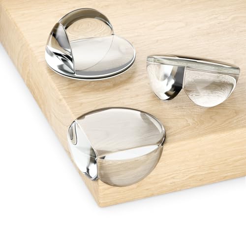 deleyCON 6 Piezas Protectores de Esquinas Bebé - Silicona Autoadhesiva Transparente Suave Redonda 20mm x 43mm - Niños Protector de Bordes de Mesa para Madera, Metal, Mesa de Cristal y Mucho Más.
