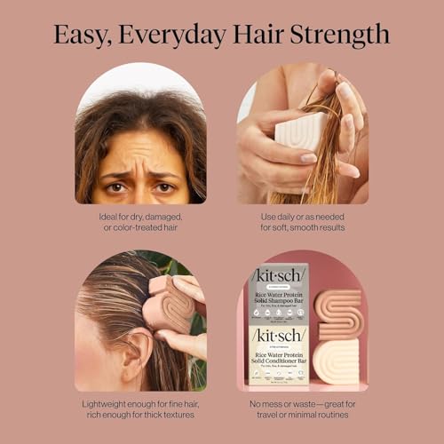 Kitsch Rice Water Solid Shampoo and Conditioner Set for Hair Growth – 2 pcs - image 8