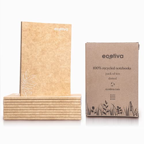 100% Recycled Dotted Notebook (10 pack, 100 pages) - A5 Notebook - Cute Notebook - Dotted Journal - Dotted Notebook - Dot Journal - Journal Notebook For Women