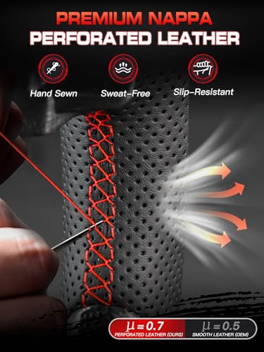 Steering Wheel for Chevy Corvette C5 1997-2004 Hydro-Dip Carbon Fiber D-shaped Flat-bottom Steering Wheel Preforated Leather Grip Hand-Stitched Compatible with Corvette C5 Base Z06 - Image 5