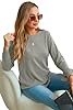 GRECERELLE Womens Long Sleeve Jumpers Lightweight Crew Neck Sweater Tops Casual Soft Knit Pullover for Ladies (Grey, L) #2
