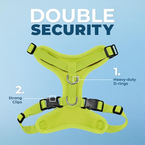 Image of Voyager Step-in Pet Harness - All Weather Mesh, Adjustable Step in Harness for Cats and Dogs by Best Pet Supplies - Lime Green, M