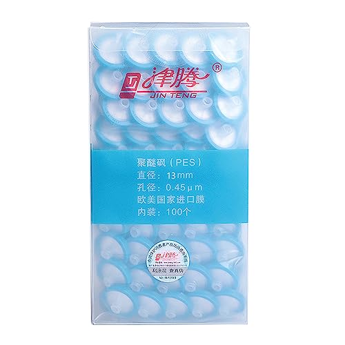 Image of Xin Tester 100 PCS PES Non-Sterile Syringe Filter Membrane 13mm Diameter 0.45um Pore Size Hydroplihic Filtration High Throughput Syringe Lab Filters