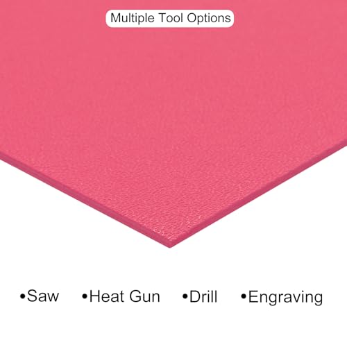 Image of ABS Plastic Sheet 12 x 12 Inch,Flexible Plastic Sheets 1 /12 Inch Thick Thermoplastic Sheet with Leather Texture Rose Red for DIY Crafts Decors 1Pcs