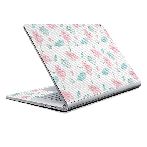 Image of MightySkins Carbon Fiber Skin for Microsoft Surface Book 2 13 inch (2017) - Paper Flowers,Protective, Durable Textured Carbon Fiber Finish,Easy to Apply, Remove, and Change Styles,