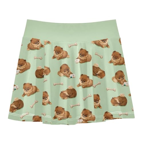 Girls Skorts High Waist Athletic Skirts with Shorts Pomeranian Stretchy Teens Performance Tennis