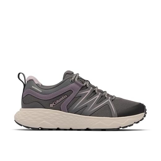 Columbia Women's Peakfreak Roam Waterproof, Waterproof Low Rise Trekking and Hiking Shoes, City Grey/Granite Purple, 5
