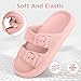 LANIVIC Kids Cloud Slides Girls Boys Double Buckle Slip On Sandals Youth Adjustable Flip Flops Summer Soft Pillow Slippers EVA Flat Beach Pool Shower Shoes Pink 13 Little Kid