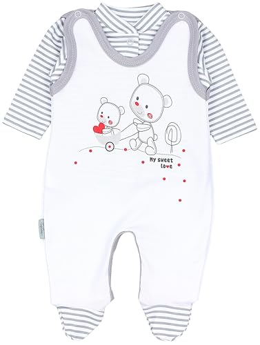 TupTam Baby Mädchen Jungen Strampler mit Langarmshirt Aufdruck Spruch 2...