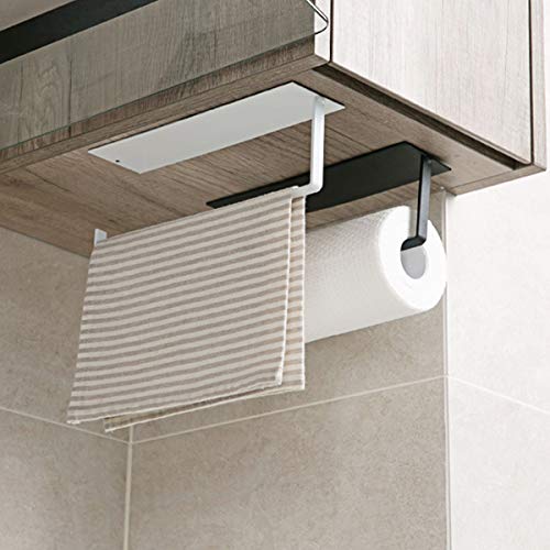 Kitchen Roll Holder, Kitchen Paper Rack Wall Mounted, Toilet Roll Holder,Napkins Storage Rack Holder Under Cabinet, Paper Towel Roll Holder Self Adhesive No Drilling Required (White) - Image 7