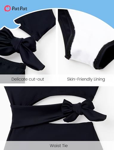 Image of PATPAT Family Matching Swimsuits: Mommy and Me One Shoulder Colorblock Bathing Suits One Piece Swimwear Sets