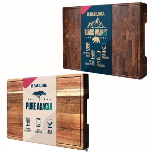 Acacia & Walnut Wood Cutting Board Set