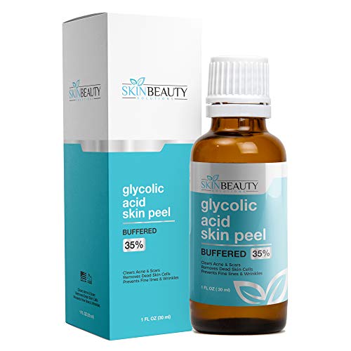GLYCOLIC Acid 35% Skin Chemical Peel - BUFFERED - Alpha Hydroxy (AHA) For Acne, Oily Skin, Wrinkles, Blackheads, Large Pores,Dull Skinâ€¦ (1oz/30ml)