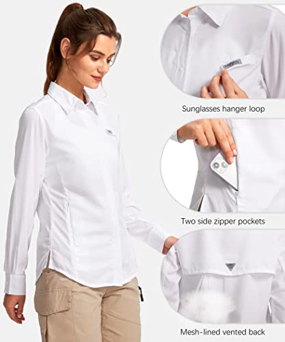 Womens Sun Protection Fishing Shirt with Zipper Pockets Lightweight SPF Long Sleeve Shirts for Hiking Safari4