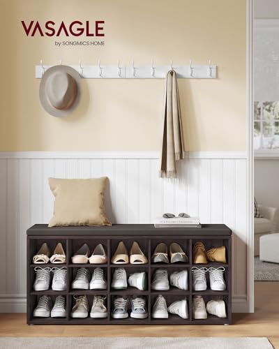 image for VASAGLE CUSTOS Collection - Shoe Bench, Storage Bench with Padded Seat