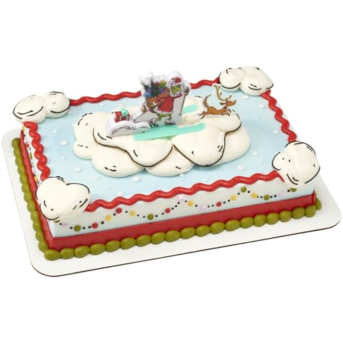 DecoSet Lot de 3 décorations de gâteau avec inscription « How The Grinch Stole Christmas ! » avec Max The Dog - Décoration festive pour fêtes de Noël - Prêt à l'emploi - Décoration de gâteau de Noël DecoSet Lot de 3 décorations de gâteau avec inscription « How The Grinch Stole Christmas ! » avec Max The Dog - Décoration festive pour fêtes de Noël - Prêt à l'emploi - Décoration de gâteau de Noël