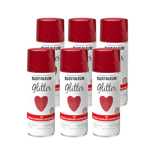 Image of Rust-Oleum 268045-6PK Specialty Glitter Spray Paint, 10.25 Oz, Red, 6 Pack