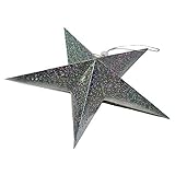 10 Stück - Sterne Anhänger Ø 45 cm versilbert Papier