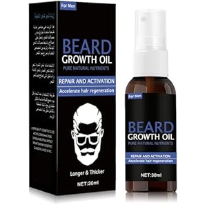 Beard Hair Growth Oil Spray, Men’s Natural Daily Growth Formula for Beard and Facial Hair, 30ml Beard Combing Oil, Nourishes and Promotes Growth, Beard Care