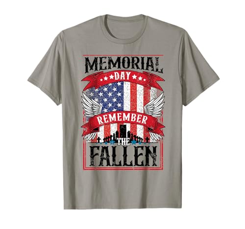 Memorial Day Remember The Fallen Heroes USA Flag Patriotic T-Shirt