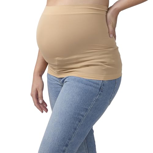 Ingrid & Isabel | Bella Bands Pregnancy Pants Extender | Maternity Pants Extender for Maternity Belly Support (Taupe | Medium-Large)