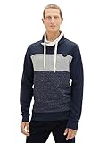 TOM TAILOR Herren 1037761 Colorblock Snood Sweatshirt, 10668-sky Captain Blue, M