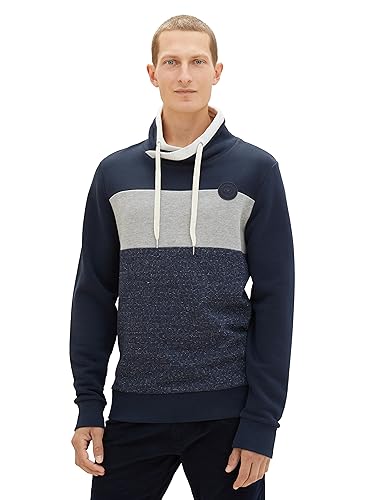 TOM TAILOR Herren Colorblock Snood Sweatshirt – Ansicht 1