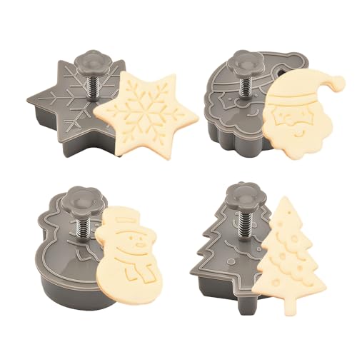 4 Stück Ausstechformen Weihnachten,Plätzchenausstecher...