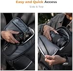 K&F Concept Camera Backpack,25L Large Capacity Camera Bag for Photographers with Raincover and 15.6 Inch Laptop Compartment Compatible for Canon/Nikon/Sony/DJI Mavic Drone, All-black, Fashion