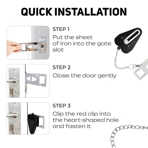 Portable Travel Door Lock – Extra Security for Home, Hotel & Airbnb, Heavy-Duty & Easy to Install - Image 4