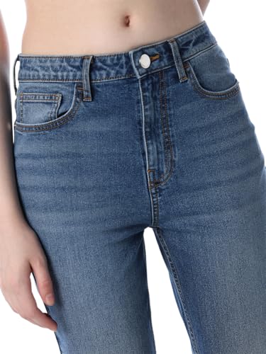 Image of ONLY Women's Solid Flared High Rise Black Jeans
