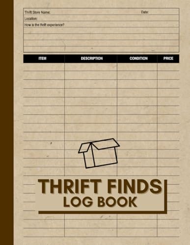 Thrift Finds Log Book: Logbook for Shoppers, Sellers and Thrifters