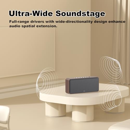 Image of DOSS SoundBox XL 32W Bluetooth Speaker for House 丨 2.1 Channel with Subwoofer, TWS Wireless Pairing,Daul DSP, Room-Filling Sound Support AUX,TF Speaker for Home - Gold
