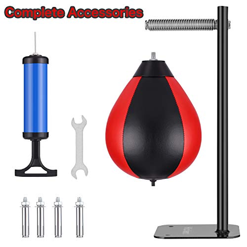 Hicient Punching Bag Reflex Speed Bag With Reinforced Spring Wall-Mounted Strong Durable Boxing Ball Relief Stress Ball For Kids Adults Home Office Gym (Red) #TOP5