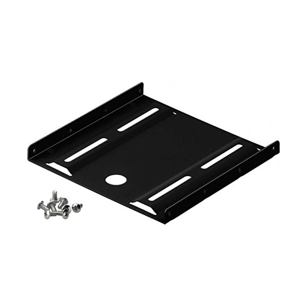 PerfectHD Einbaurahmen | 1-Fach | Montage Set für Festplatten | von 2,5" auf 3,5" | unterstützt Jede 2.5" HDD SSD Festplatte | Einbauwinkel Metall | Schwarz