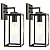 imizdlum Outdoor Wall Light Fixture with Clear Glass, Black Exterior Wall Lantern with Gold Trim, Waterproof Anti-Rust Exterior Farmhouse Wall Sconce for Front Porch, Garage, 2-Pack, E26 Base