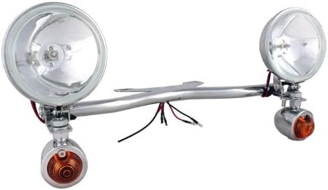 TMS Pre-Drilled Metal Driving/Passing Signal Spot Light Bar for Shadow V-Star Vulcan Harley Softail Touring