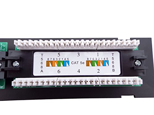 CNAweb 12 Port Vertical Cat5e 110 RJ45 Patch Panel 568A 568B with Bracket - Thumbnail 3