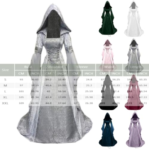 Renaissance Costume Women Corset Dress Hooded Dress Witch Costume Women - image 3