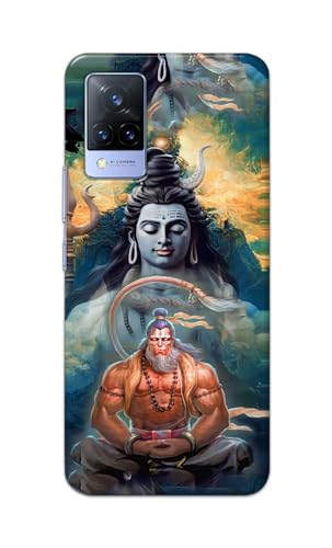Image of PRINTFIDAA Printed Hard Back Cover Case for Vivo V21 5G Back Cover (Lord Shiva and Hanuma) -112
