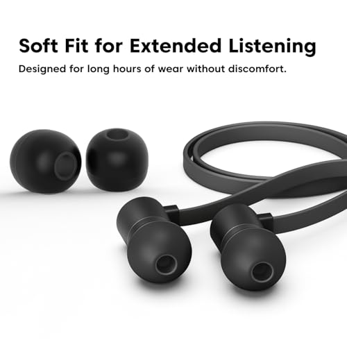 Image of Sounce Premium Replacement Ear Pads - 14 Pcs (7 Pairs) Medium Size Replacement Earpads for Earphones & Bluetooth Earphones - Ultra Soft, Durable, Noise Isolating, Sweat, Black