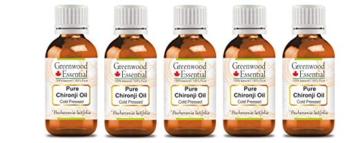 Huile de Chironji pure Greenwood Essential pression à froid élixir précieux 5x100 ml