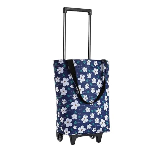 Carrello pieghevole per la spesa, con ruote, riutilizzabile, per campeggio, spiaggia, picnic, barbecue, lavanderia e bagagli
