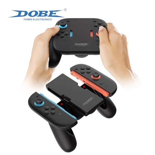 Dobe Charger Grip for N-Switch 2 Joy-Con Controller Comfort Gamepad Play While Charging, Portable Joy-Con Controller Charger with Indicators Cable