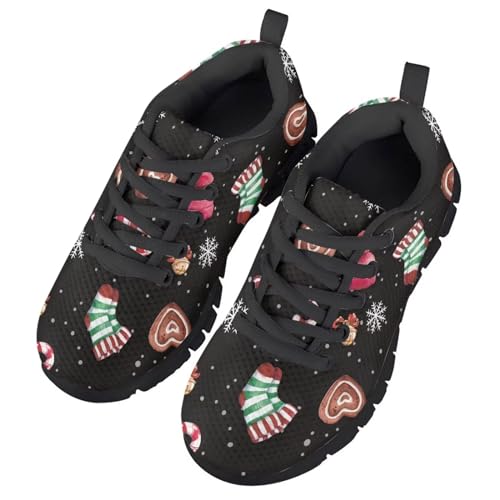 GIFTPUZZ Unisex-Child Casual Athletic Sneaker Running Shoes Non Slip Lightweight Sneaker Fashion Lace-up Walking Shoes4